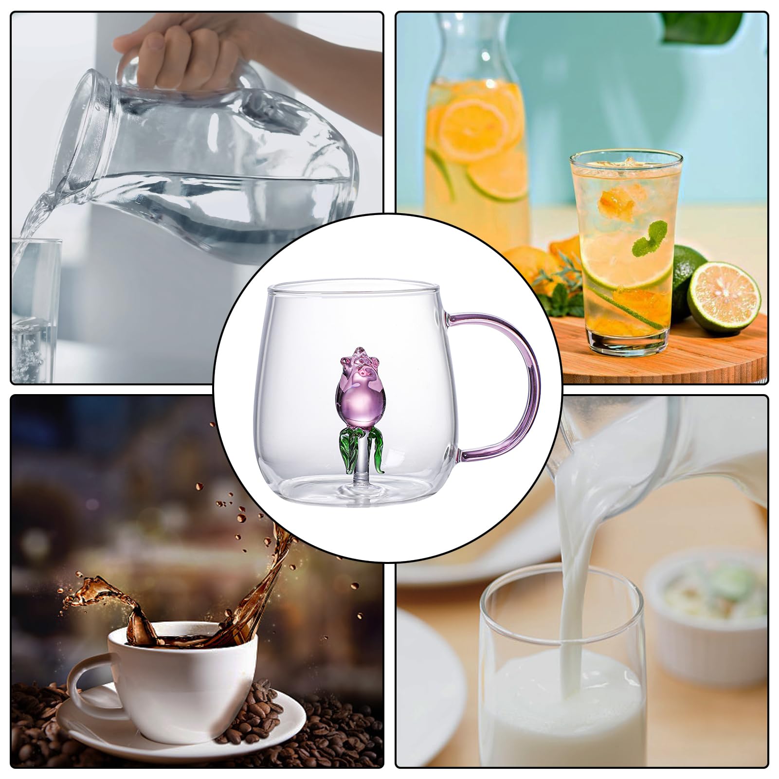 Premium 3D Transparent Heat Resistant Glass Cup - Ideal for Hot Beverages