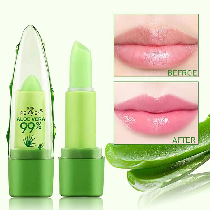 Aloe Vera 99% Moisturizing Lip Balm – Natural Soothing & Color-Changing Care
