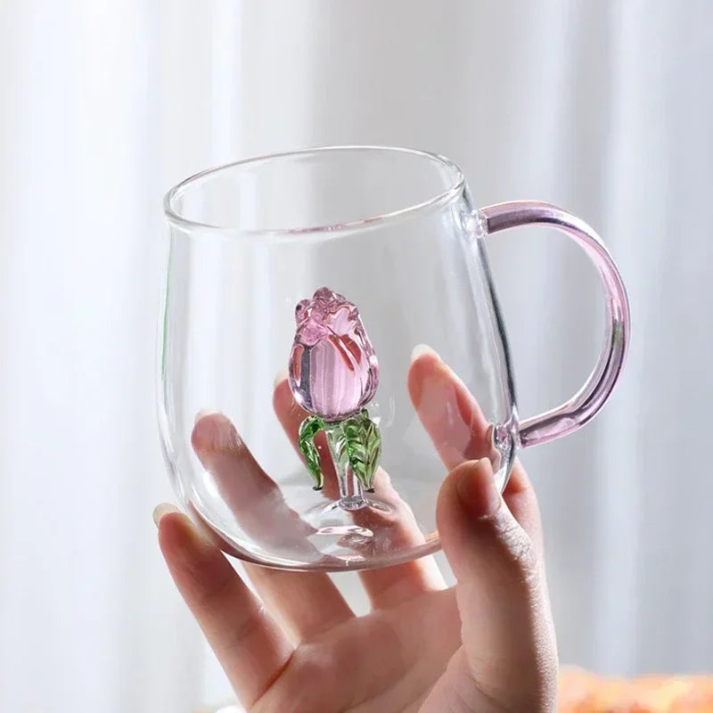 Premium 3D Transparent Heat Resistant Glass Cup - Ideal for Hot Beverages