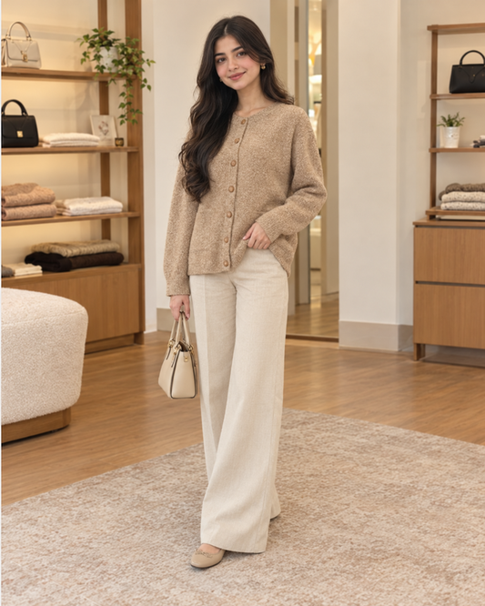 Women's Khaki Woolen Sweater