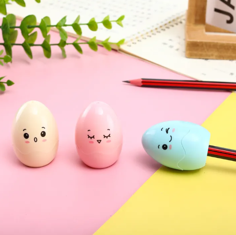 Mini Egg-Shaped Manual Pencil Sharpener – Cute & Portable Stationery Tool ( pack of 3 )