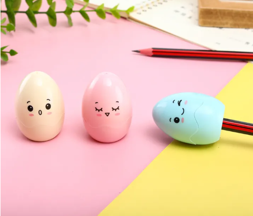 Mini Egg-Shaped Manual Pencil Sharpener – Cute & Portable Stationery Tool ( pack of 3 )