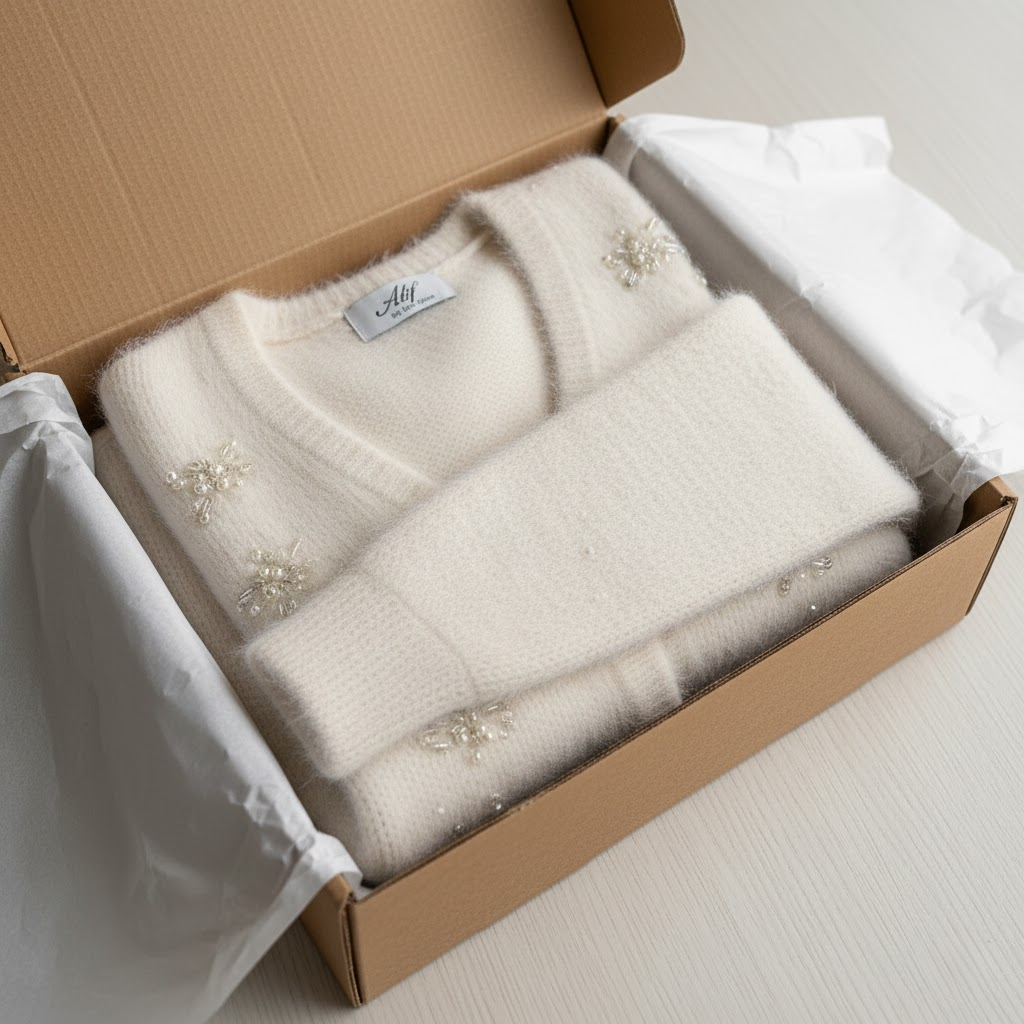 Mohair Blend Cropped Free Size Cardigan