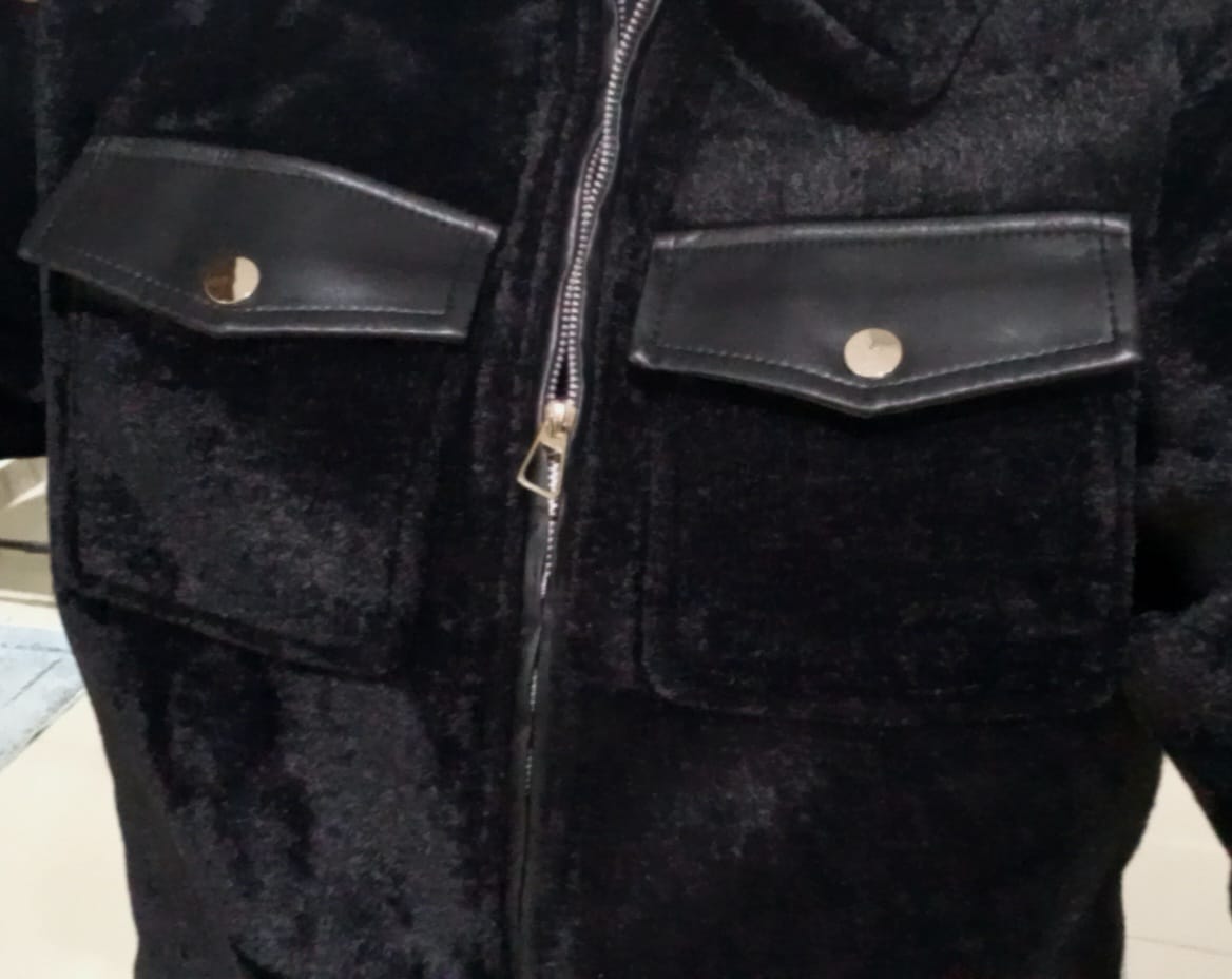 Short Faux Fur Leather Biker Jacket For Women