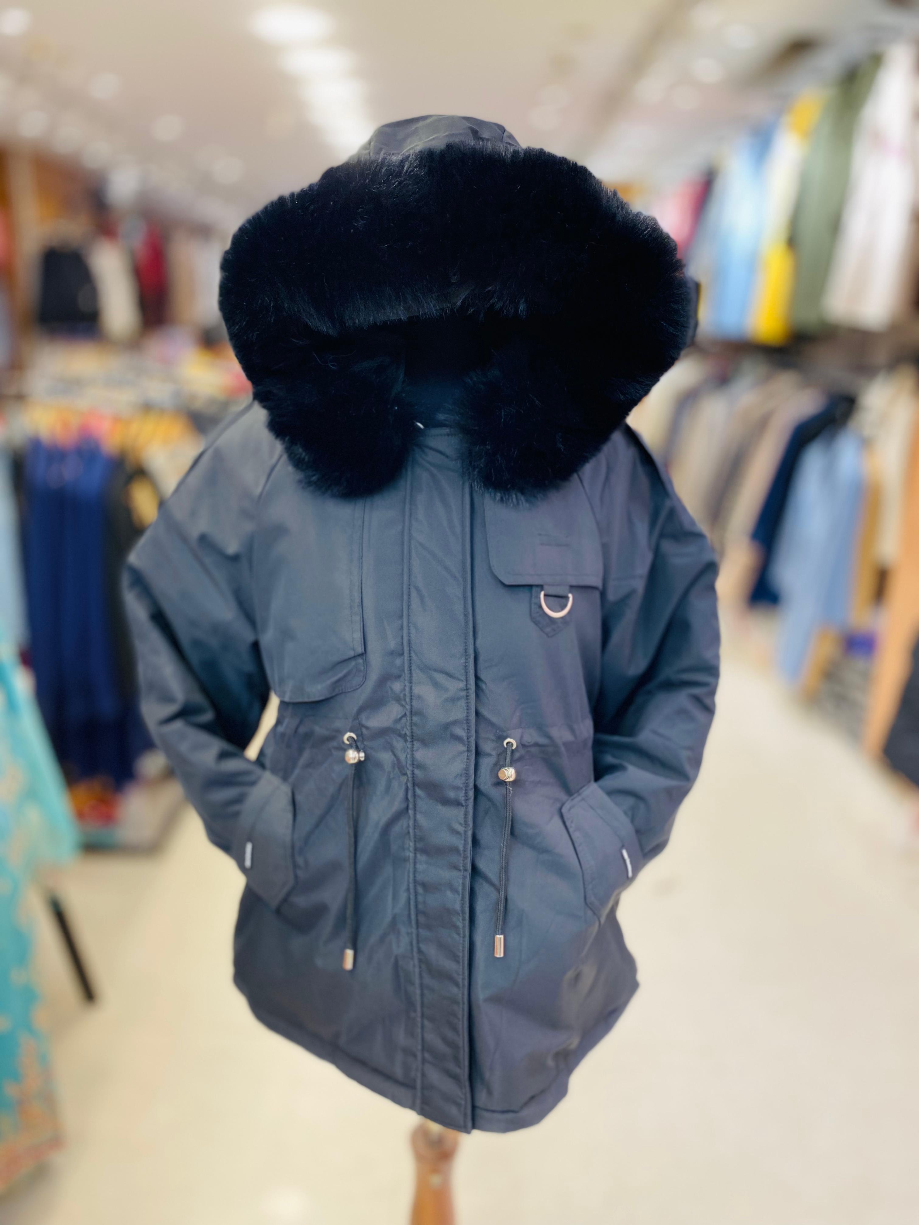 Faux Fur Hooded Parka Jacket