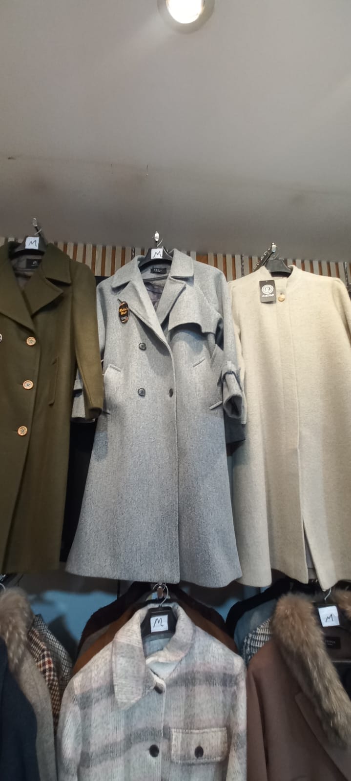 High-end Women Double-sided Cashmere Water Ripple Coat New Big Size Lapel Lace-up Woolen