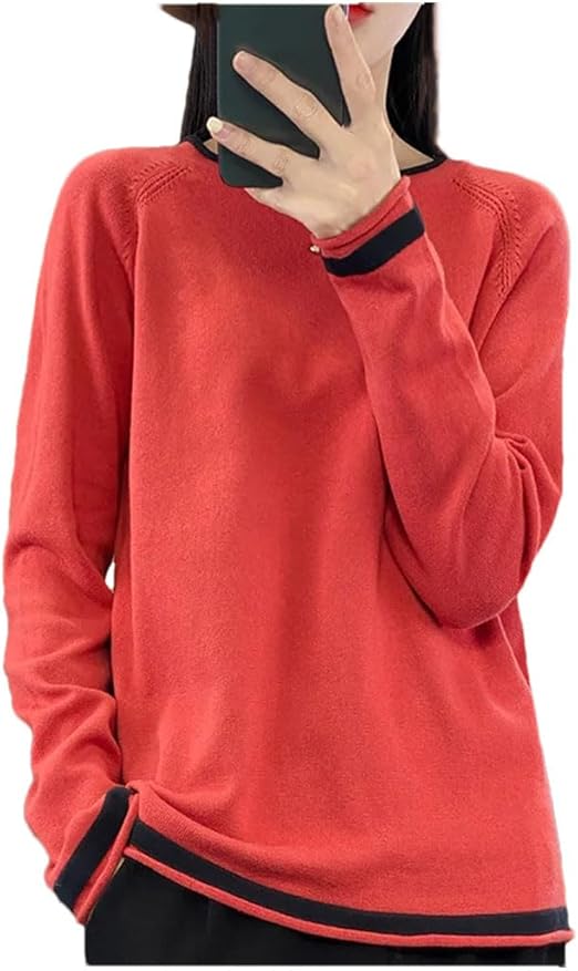 100% Pure Cotton Long Sleeve Crew Neck Knitted Sweater