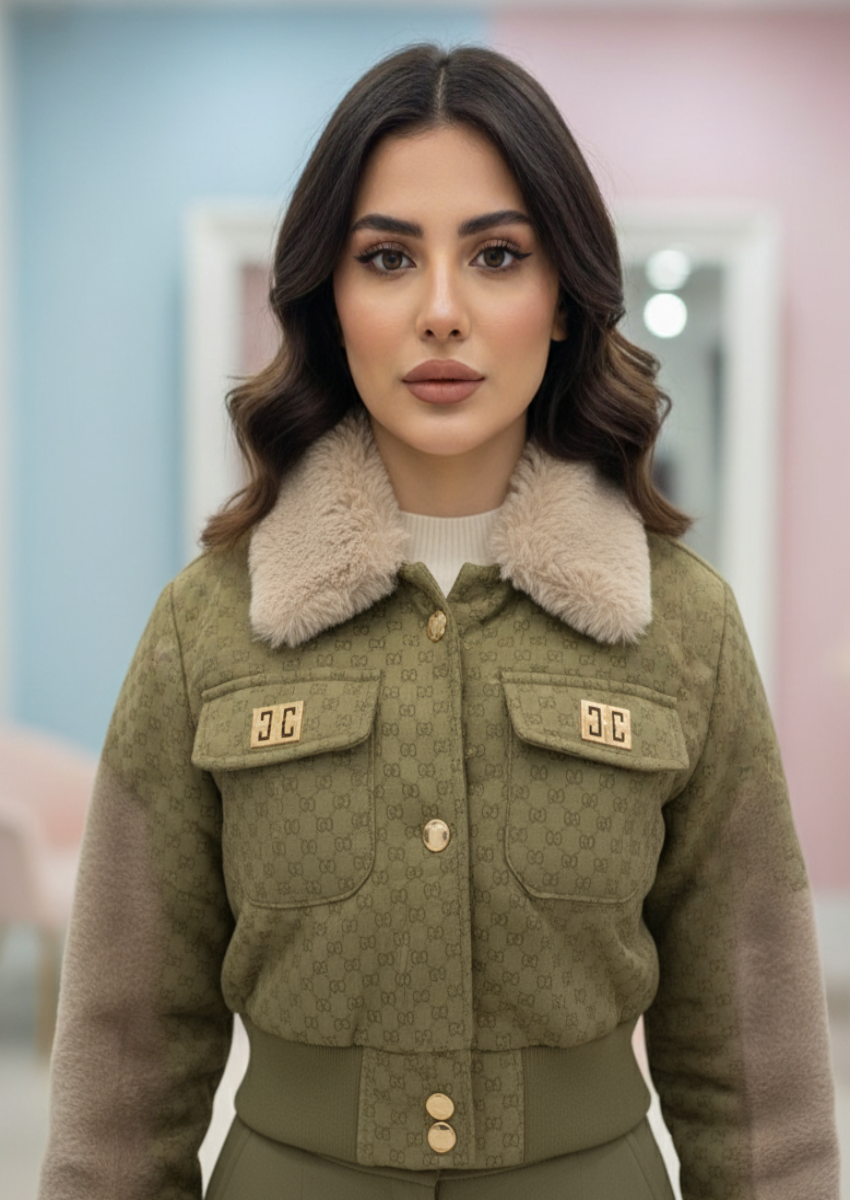 The 'Verdant Petal' Floral Maxi & Quilted Jacket Set