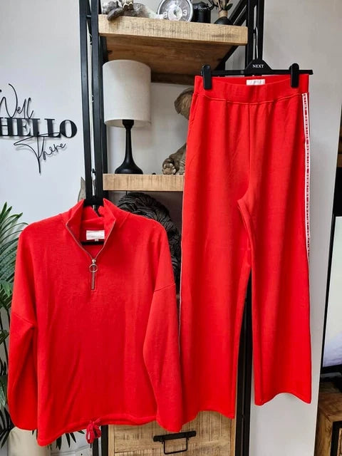 SUUKSESS Women Modal Fall 2 piece outfits Oversized Sweatshirt Wide Leg Pants