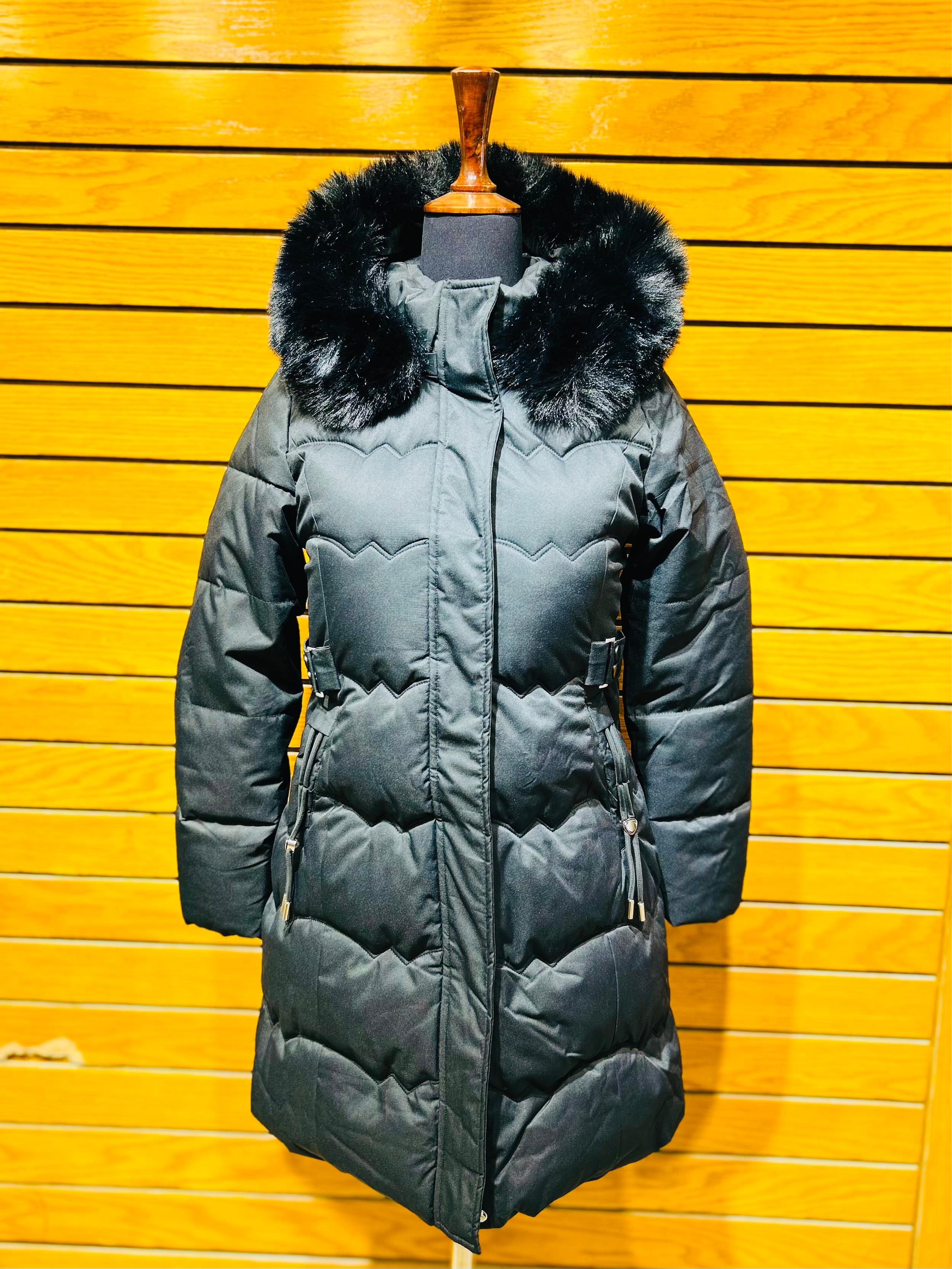 Women's Winter Parka with Faux Fur Hood