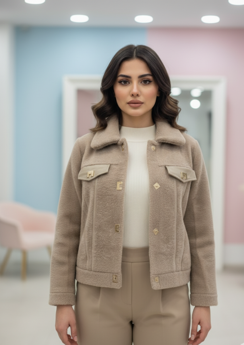 Bomber Jacket with Faux Fur Collar