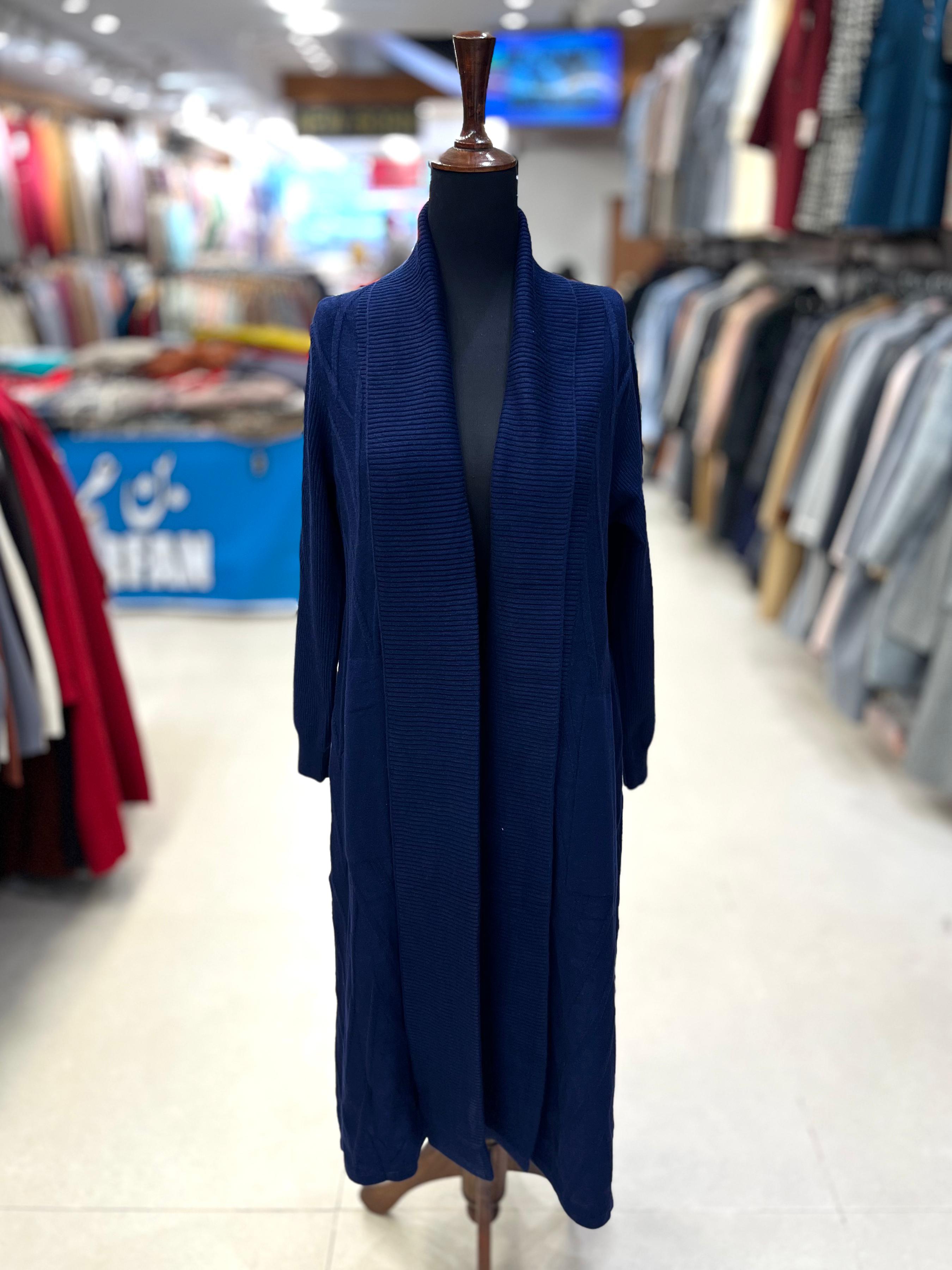 Longline Knit Cardigan Sweater with Pockets