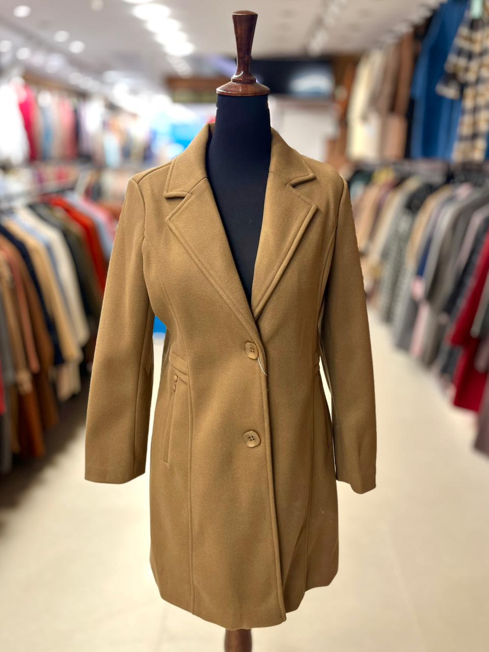 Classic Camel Wool Blend Coat
