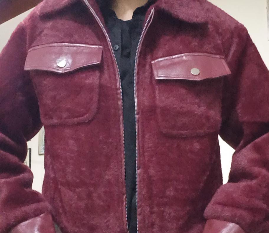 Short Faux Fur Leather Biker Jacket For Women