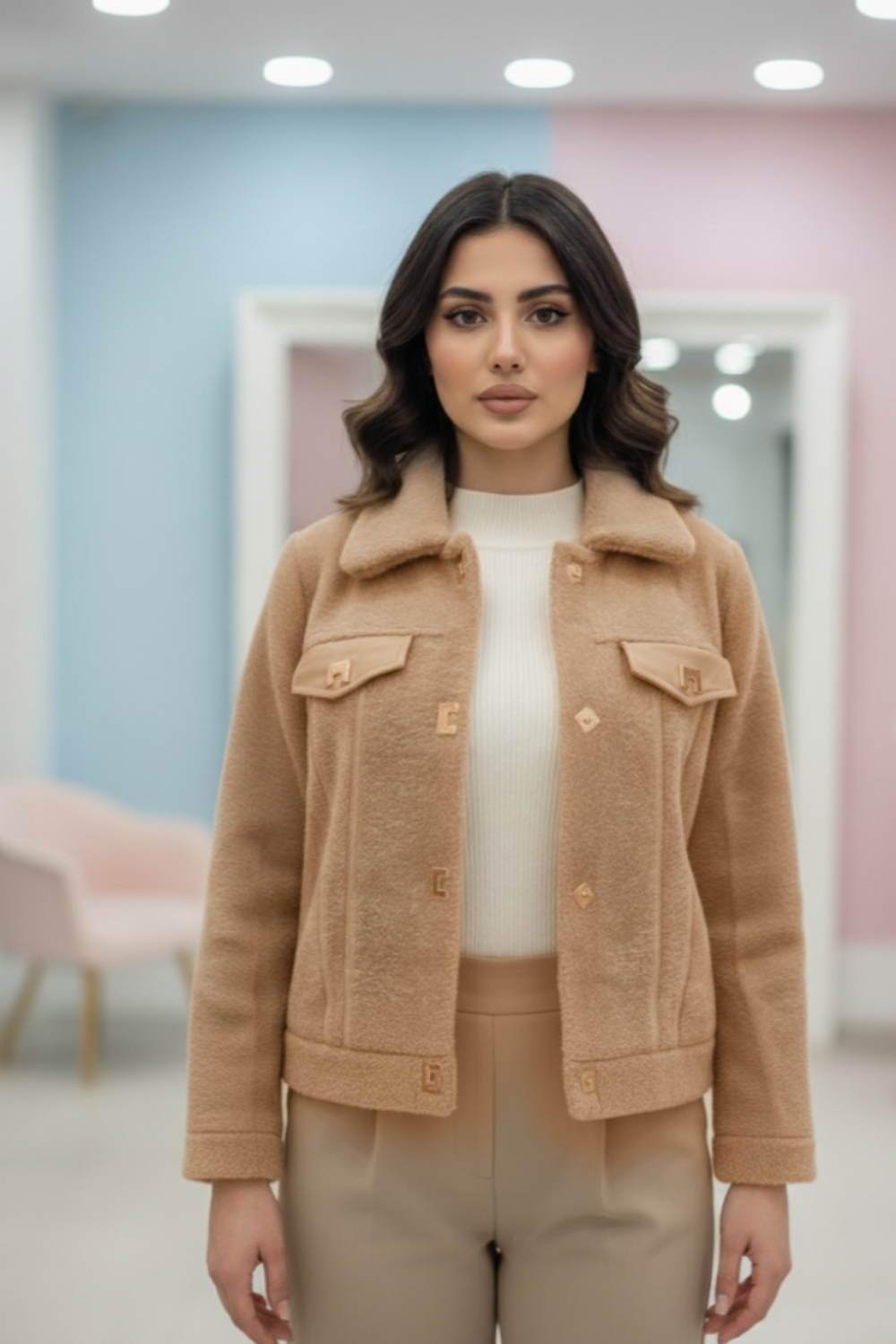 Bomber Jacket with Faux Fur Collar