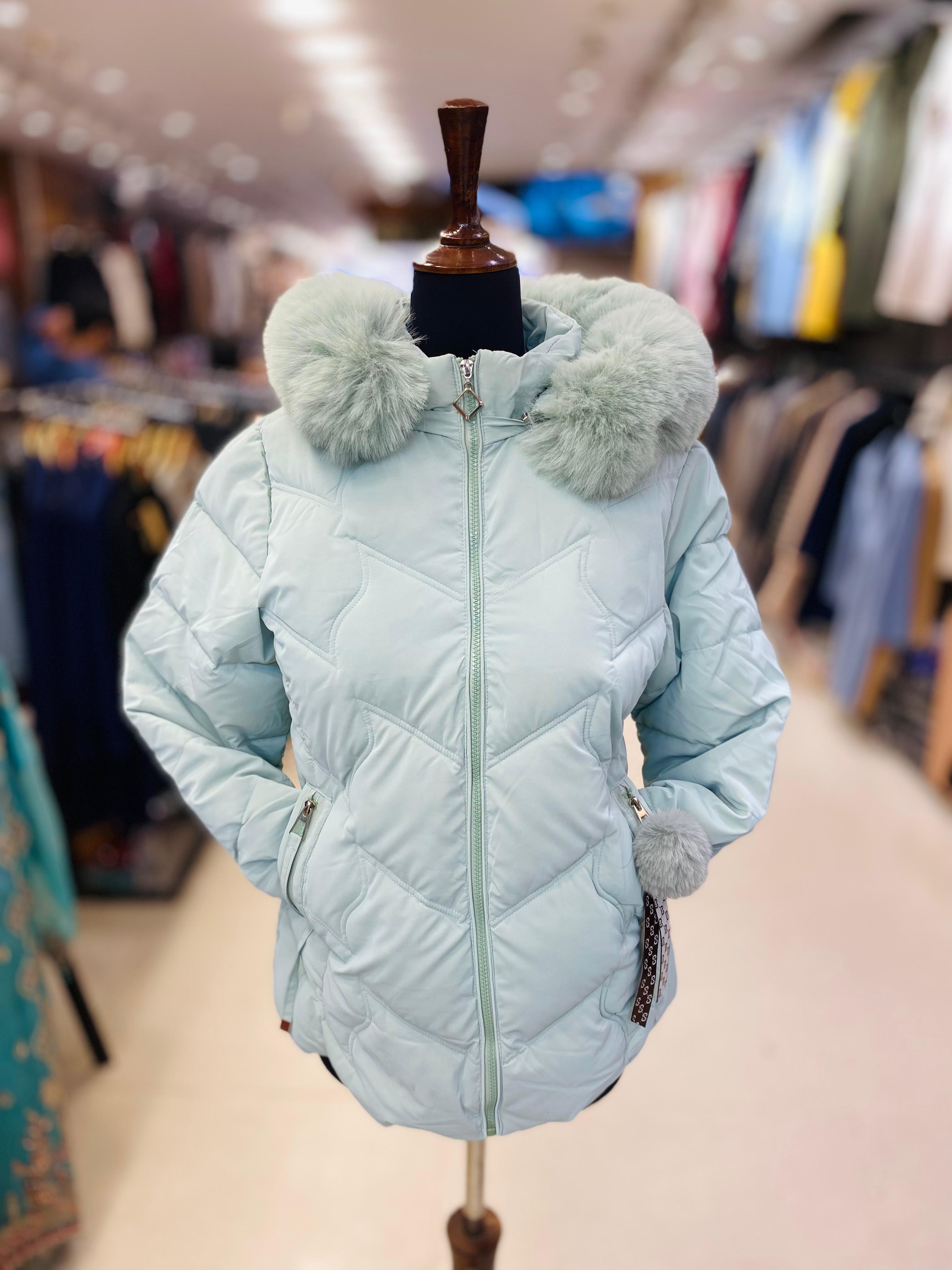 Women's Puffer Jacket with Faux Fur Hood