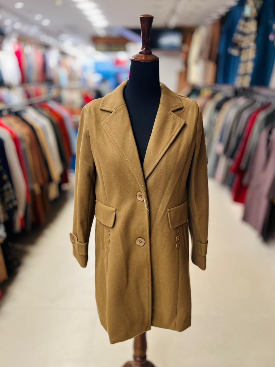 Classic Camel Wool Blend Coat