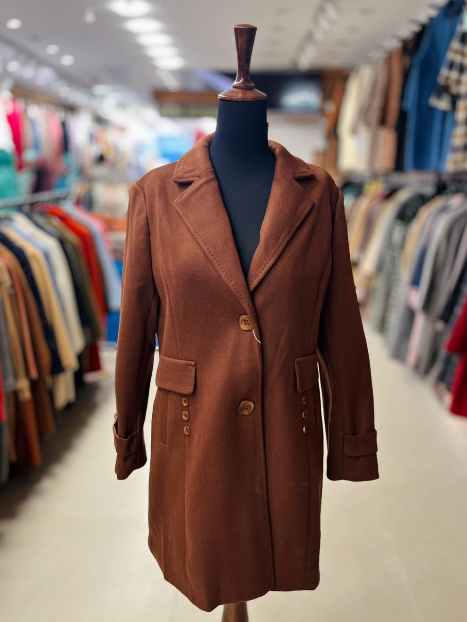 Classic Camel Wool Blend Coat