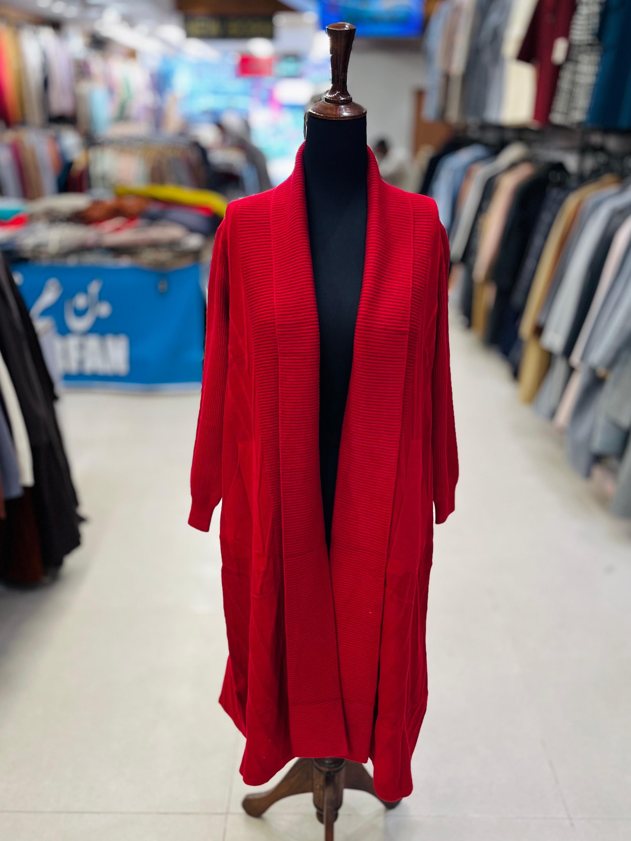 Longline Knit Cardigan Sweater with Pockets