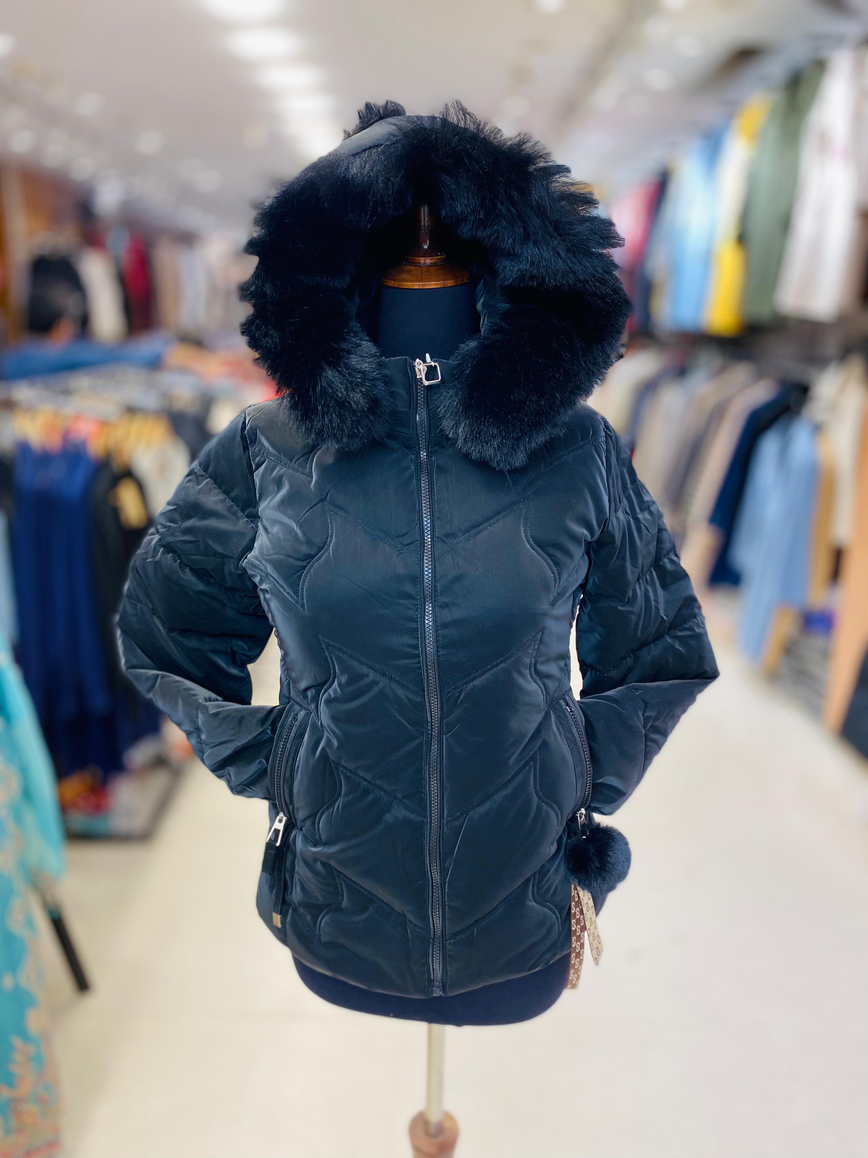 Women's Winter Parka with Faux Fur Hood