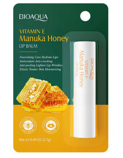 BIOAQUA Vitamin E & Manuka Honey Lip Balm – Deep Moisture & Natural Glow